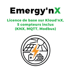Emergy'nX - Licence de base sur Kloud’nX, 5 compteurs inclus (KNX, MQTT, Modbus)
